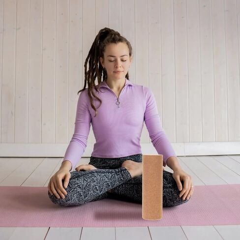Yoga Blocks Cork Roller Fitness Yoga Roller Exercise Physical Exercise Deep Tissue Muscle Massage Portable Yoga Cylinder Back Bend Training for Legs Back Muscles in Saudi Arabia