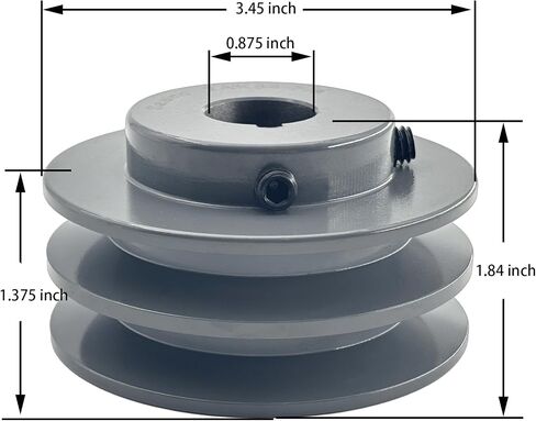 2AK34-7/8 Double Groove v Belt Pulley,3.45 inch Outside Diameter,7/8 inch bore,V Belt Sheave Cast Iron for A AX 3L 4L V-Belts,2AK3478 Pulley in Saudi Arabia