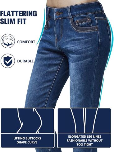 Camii Mia-Womens-Fleece-lined-Jeans-Winter Jeans بناطيل تدفئة حرارية من قماش الدنيم Jeggings مقاس نحيف in Kuwait