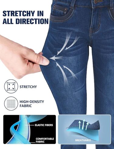 Camii Mia-Womens-Fleece-lined-Jeans-Winter Jeans بناطيل تدفئة حرارية من قماش الدنيم Jeggings مقاس نحيف in Kuwait