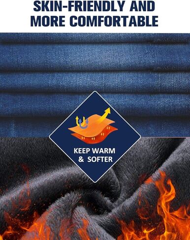 Camii Mia-Womens-Fleece-lined-Jeans-Winter Jeans بناطيل تدفئة حرارية من قماش الدنيم Jeggings مقاس نحيف in Kuwait