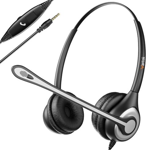 Headset with Mic, USB Headset with Microphone for PC, Computer Headset with Noise Cancelling Microphone for Laptop,Wired Headset with Mute in-line Control for Office Online Class Skype Zoom Meetings in Saudi Arabia