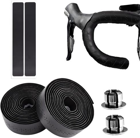 2 Pcs Bike Handlebar Tape, Road Bike Handlebar Tape, Eva Non Slip Self-Adhesive Bicycle Handlebar Tape, Enhance Bike Grip (Black) in Saudi Arabia