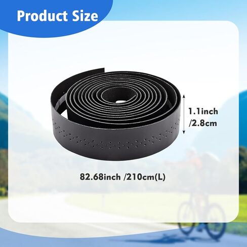2 Pcs Bike Handlebar Tape, Road Bike Handlebar Tape, Eva Non Slip Self-Adhesive Bicycle Handlebar Tape, Enhance Bike Grip (Black) in Saudi Arabia