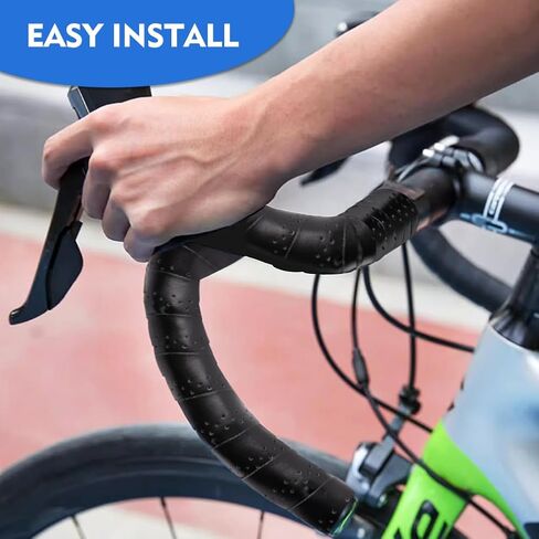 2 Pcs Bike Handlebar Tape, Road Bike Handlebar Tape, Eva Non Slip Self-Adhesive Bicycle Handlebar Tape, Enhance Bike Grip (Black) in Saudi Arabia