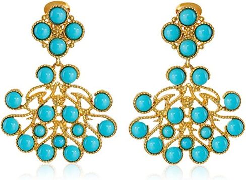 Kenneth Jay Lane Gold-Plated Cabochon Clip-On Earrings in Saudi Arabia