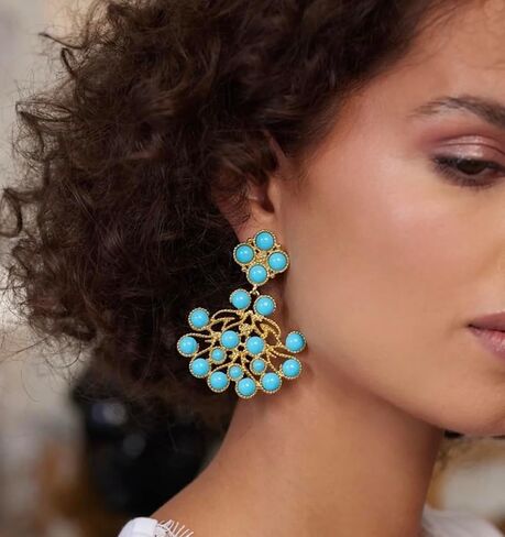Kenneth Jay Lane Gold-Plated Cabochon Clip-On Earrings in Saudi Arabia