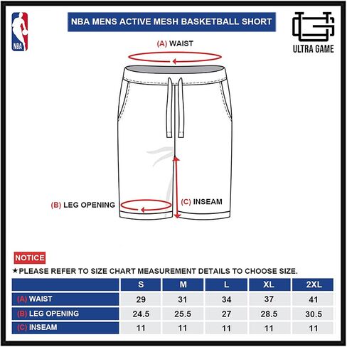 شورت غرفة الخزانة النشطة للرجال من Ultra Game NBA، مموه باللون الأسود، مقاس كبير in Kuwait