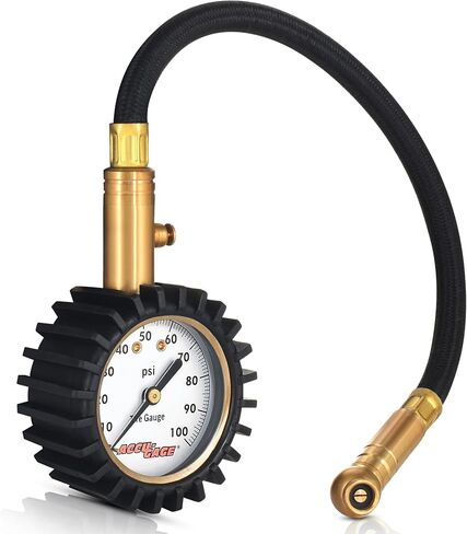 مقياس ضغط الإطارات الاحترافي Accu-Gage RH60X مع واقي مطاطي واقي (60 رطل لكل بوصة مربعة)، ظرف مستقيم in Saudi Arabia