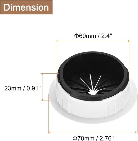 uxcell 2Pcs Cable Hole Cover, 2 Inch (50mm) ABS Desk Cable Wire Cord Grommet Hole Cover for Office Computer Desk Wire Organizer, Brown in Saudi Arabia