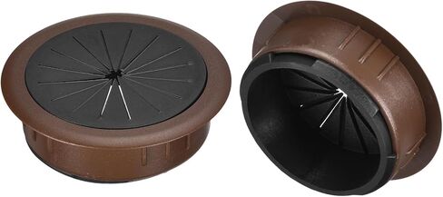uxcell 2Pcs Cable Hole Cover, 2 Inch (50mm) ABS Desk Cable Wire Cord Grommet Hole Cover for Office Computer Desk Wire Organizer, Brown in Saudi Arabia