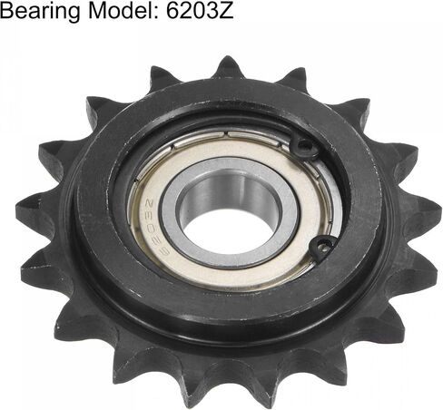 uxcell #40 Chain Idler Sprocket, 17mm Bore 1/2" Pitch 17 Tooth Tensioner, Black Oxide Finished C45 Carbon Steel with Insert Single Bearing for ISO 08A Chains in Saudi Arabia