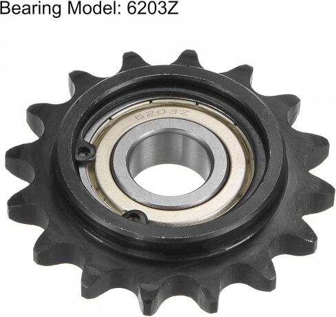 uxcell #40 Chain Idler Sprocket, 17mm Bore 1/2" Pitch 17 Tooth Tensioner, Black Oxide Finished C45 Carbon Steel with Insert Single Bearing for ISO 08A Chains in Saudi Arabia