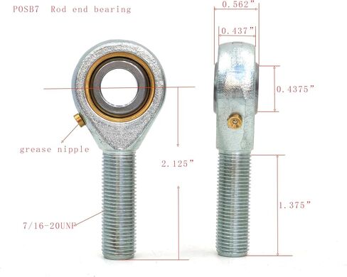 POSB6 Rod End Bearing, 1pcs 3/8-inch Bore Pre-Lubricated 3/8-24 Male Thread Right hand Heim Joint (packing :1pcs) in Saudi Arabia