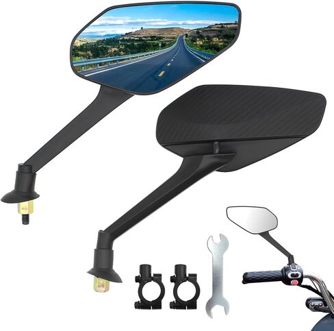 مرآة الدراجة، 2 حزمة، حامل مقود مرآة الدراجة، مرآة رؤية خلفية للدراجة قابلة للتعديل 360 درجة، مجال رؤية عالي الوضوح بزاوية واسعة للغاية، مناسب للدراجات، والدراجات الإلكترونية، والدراجات الجبلية على الطرق، والدراجات البخارية in Kuwait