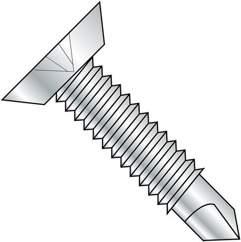 Small Parts 1216KPUMS Steel Self-Drilling Screw, Zinc Plated Finish, Undercut 82 Degree Flat Head, Phillips Drive, #3 Drill Point, #12-24 Thread Size, 1" Length (Pack of 50) in Saudi Arabia