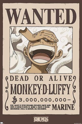 Trends International One Piece - Monkey D Luffy Wanted Poster Wall Poster, 22.37" x 34.00", Unframed Version in Saudi Arabia