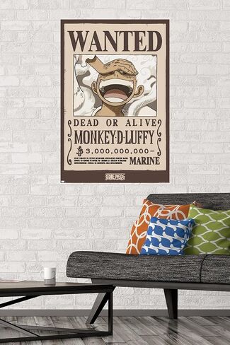 Trends International One Piece - Monkey D Luffy Wanted Poster Wall Poster, 22.37" x 34.00", Unframed Version in Saudi Arabia