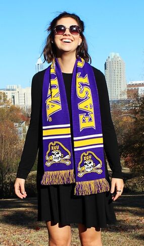 الأوشحة التقليدية وشاح قراصنة كارولينا الشرقية - ECU Pirates Classic Purple محبوك in Kuwait