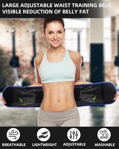 Waist Trainer - Pressure Training Belt for Women Men, Breathable Waist Trimmer, Fitness Sweat Belt for Home Office in Saudi Arabia