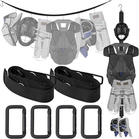 50 Inch Portable Hockey Gear Hanger Strap Vertical or Horizontal Drying Rack Hockey Equipment Drying Organizer Hockey Stuff Hanger Drying Rack with 2 Adjustable Hook Camping Outdoor in Saudi Arabia
