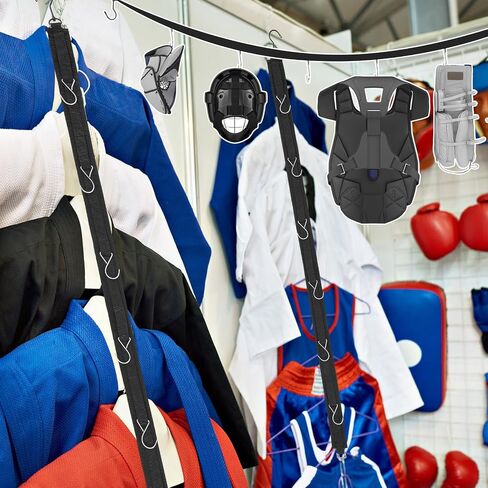 50 Inch Portable Hockey Gear Hanger Strap Vertical or Horizontal Drying Rack Hockey Equipment Drying Organizer Hockey Stuff Hanger Drying Rack with 2 Adjustable Hook Camping Outdoor in Saudi Arabia