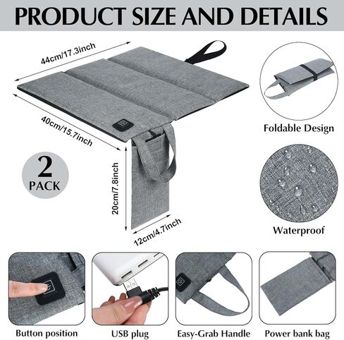2 جهاز كمبيوتر شخصى المحمولة قابلة للطي وسادة مقعد ساخنة وسادة مقعد التدفئة وسادة USB Z للماء 3 وضع وسادة كرسي ساخنة قابلة للتعديل للرياضات الداخلية والخارجية، بنك الطاقة غير المدرجة in Kuwait