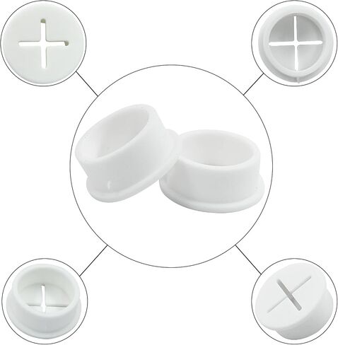 Hitefu 12Pcs 1 Inch Rubber Desk Grommet, Flexible Wire Cord Grommets, Silicone Cable Hole Cover for Office Desk Table Furniture Wall Organizer (White) in Kuwait