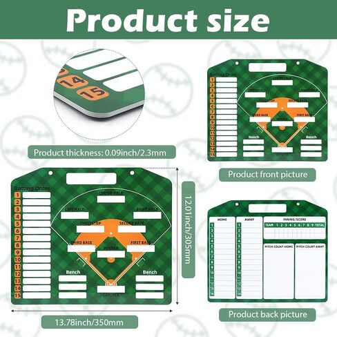 Magnetic Baseball Lineup Board, Dry Erase Coaching Baseball Clipboard with 30pcs Lineup Strip, 2 Markers and Buckle, Portable Dugout Baseball Clipboard for Coaches in Saudi Arabia
