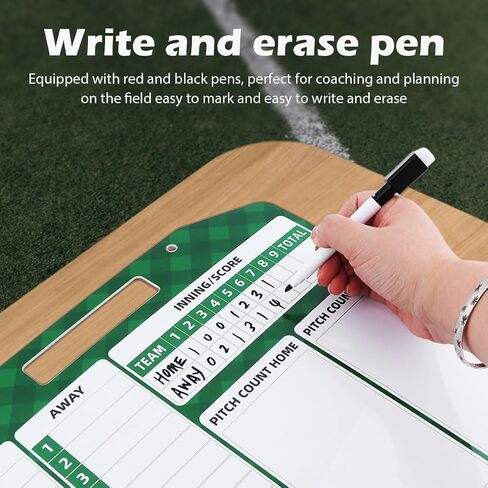 Magnetic Baseball Lineup Board, Dry Erase Coaching Baseball Clipboard with 30pcs Lineup Strip, 2 Markers and Buckle, Portable Dugout Baseball Clipboard for Coaches in Saudi Arabia