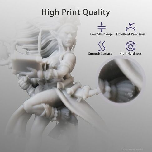 MakerCubic3 راتنج طابعة ثلاثية الأبعاد سريع يشبه ABS. معالجة شريط 405 نانومتر، طباعة ثلاثية الأبعاد سائلة غير هشة عالية الدقة تشبه البوليمر الضوئي، راتنج لطباعة LCD DLP ثلاثية الأبعاد (500 جرام) (أشيب) in Saudi Arabia