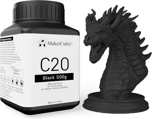 MakerCubic3 راتنج طابعة ثلاثية الأبعاد سريع يشبه ABS. معالجة شريط 405 نانومتر، طباعة ثلاثية الأبعاد سائلة غير هشة عالية الدقة تشبه البوليمر الضوئي، راتنج لطباعة LCD DLP ثلاثية الأبعاد (500 جرام) (أشيب) in Saudi Arabia