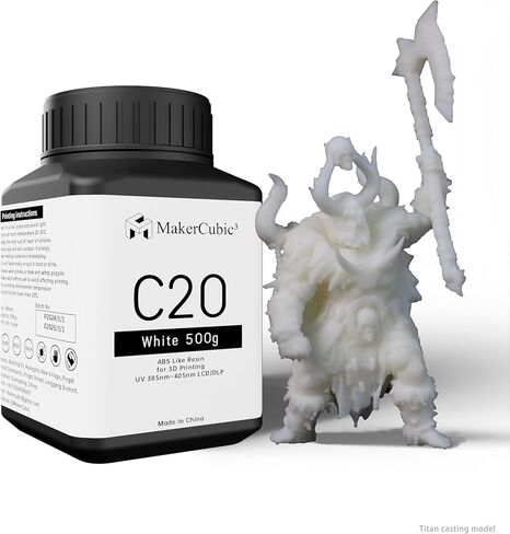 MakerCubic3 راتنج طابعة ثلاثية الأبعاد سريع يشبه ABS. معالجة شريط 405 نانومتر، طباعة ثلاثية الأبعاد سائلة غير هشة عالية الدقة تشبه البوليمر الضوئي، راتنج لطباعة LCD DLP ثلاثية الأبعاد (500 جرام) (أشيب) in Saudi Arabia