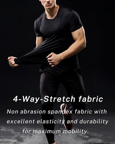 Men's Compression Shirts Short Sleeve Gym Tshirts Running Tops Cool Dry Sports Base Layer Athletic Undershirts in Saudi Arabia