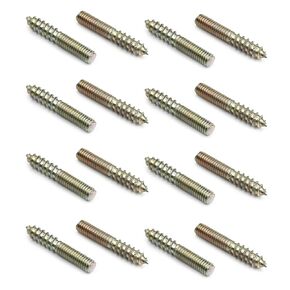 Yinpecly 10Pcs Carbon Steel Double Headed Hanger Bolts 2 inch Length Self-Tapping Screw for Furniture Installation M6×50 Bronze