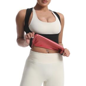 JBT Sauna Suit Sweat Vest for Women Weight Loss Waist Trainer Sweatsuit Vest Workout Tank Top Fitness Body Shaper