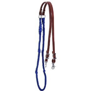 CHALLENGER Horse Nylon Hand Braided Roping Knotted Barrel Reins Leather 607242