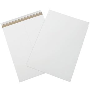 Aviditi 18 x 24" Stayflats Brand Rigid Flat Mailers, White (Pack of 50) Photo Document Mailers, Peel & Seal Closure, Tear Strip Easy Opening.