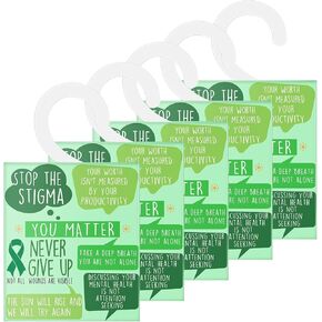 50 Pcs Mental Health Awareness Scented Sachets Green Ribbon Sachets Bags with Inspirational Saying Mental Health Items Suicide Awareness Gifts Bulk Long Lasting Air Freshener, 5 Scents