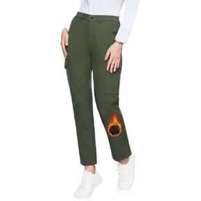 Hiking Pants Women Fleece Lined Winter Insulated Warm Softshell Trousers Ladies Waterproof for Outdoor Hiking
