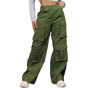 Halfword Women Cargo Pants Athletic Hiking Elastic Waist Casual Relaxed Fit Jogger Pants with Pockets