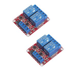 2pcs DC 12V 2 Channel Relay Module with Isolated Optocoupler High and Low Level H/L Level Trigger Module