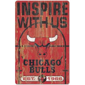 WinCraft NBA Chicago Bulls 72525010 Wood Sign, 11" x 17", Black