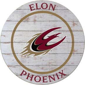 KH Sports Fan Elon Phoenix Weathered Circle Sign, 20x20 Inches, Phoenix Decor for Dorm Room, Fan Cave, Living Room; Display Your Team Spirit with This Elon Phoenix Wall Art