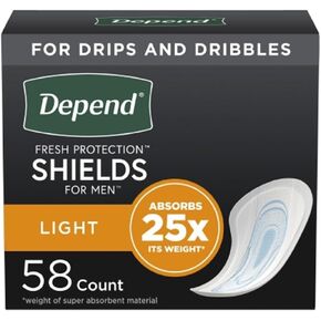 Depend Guards for Men Bladder Control Pad Light Absorbency Absorb-Loc One Size Fits Most Male Disposable, 35641 - Case of 174