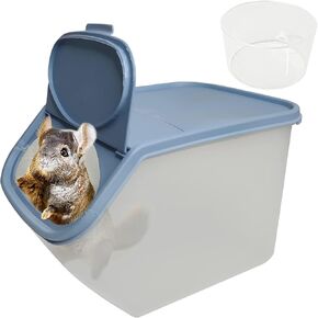 PINVNBY Chinchilla Sand Bath Box Gerbil Bathroom Transparent Totoro Plastic Sand Bath House with Sand Cup Cage Accessories for Guinea Pig Hedgehog Squirrel and Other Small Animals