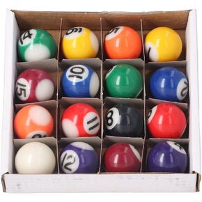 Alomejor 25mm Mini Billiard Ball Complete 16 Balls Set American Resin Pool Table Balls Accessories