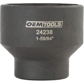 OEMTOOLS 24215 مقبس تأثير مفصل كروي 2-9/64 بوصة، محرك 3/4، رمادي فحمي، مزيل أداة وصلة كروية، أدوات متخصصة ميكانيكية، فولاذ من سبائك الكروم