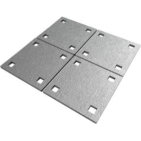 Dock Backer Plate 4 Pcs, Hardware Heavy Duty Boat Dock Steel Backer Plate, Galvanized, 5x5 Cleat Flat Bearing Plate Backer Plate Floating Dock Hardware with 1/2" Holes - NO Carriage Bolts