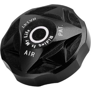 Bike Fork ,Air,Front Fork Air Chamber Cover Suspension Fork Air Gas Valve Aluminium Alloy for Mountain Bike (Black)